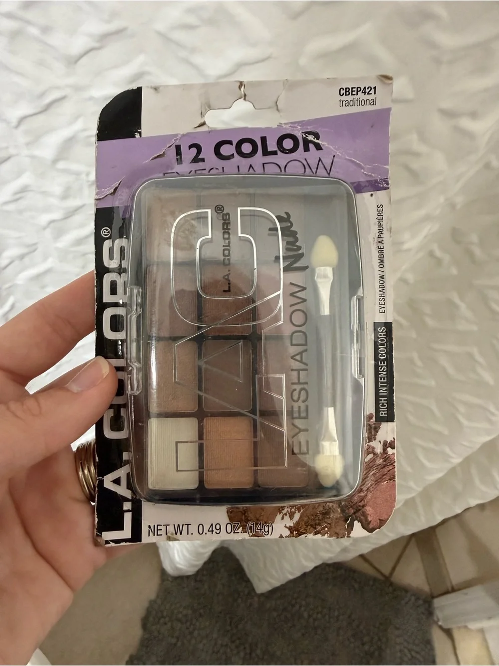 L.A. Colors 12-Color Eyeshadow Palette - Neutral & Warm Mix